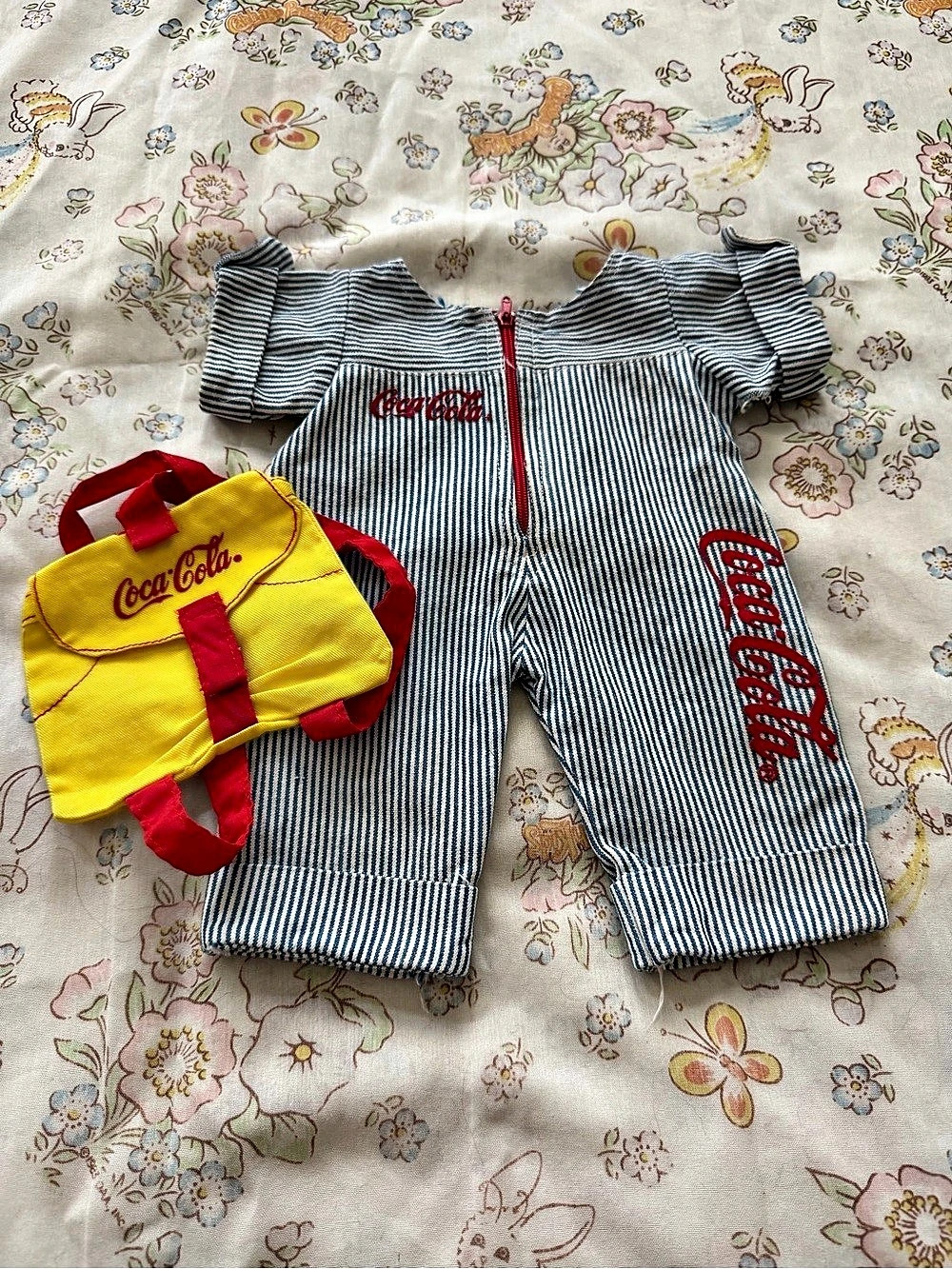 VVHTF!!! CPK Coca-Cola Blue & White Striped Romper with Matching Bag 👀 ‼️